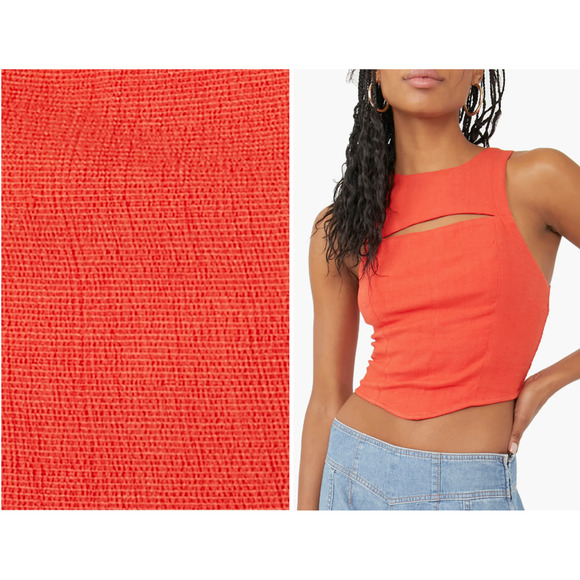 Free People Sneak A Peek Top Cutout Sleeveless Blouse Cherry Hearts sz L NWT - Picture 2 of 7